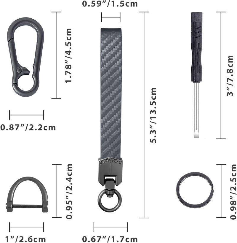 OHKYOOT Store Leather Car Keychain,Carabiner Clip Key Fob Keychain for Home Car Keys Women Men - Image 5